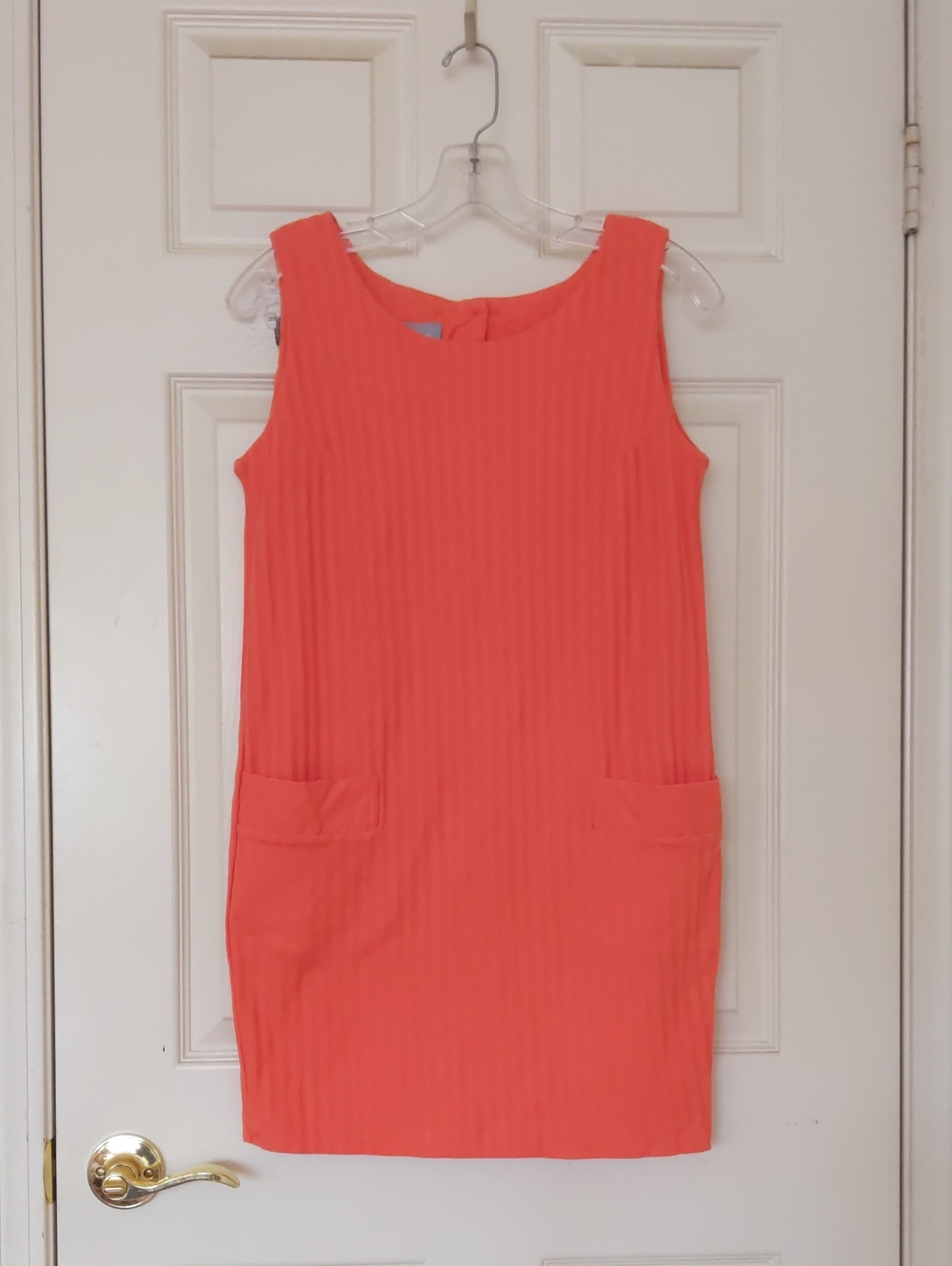 Vintage RABBIT JR Sleeveless Coral Shift Dress.